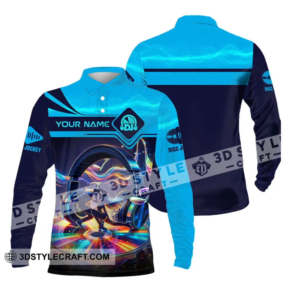 Unisex Shirt - Custom Disc Jockey 3D Shirt Long Sleeve Polo / S T-shirt
