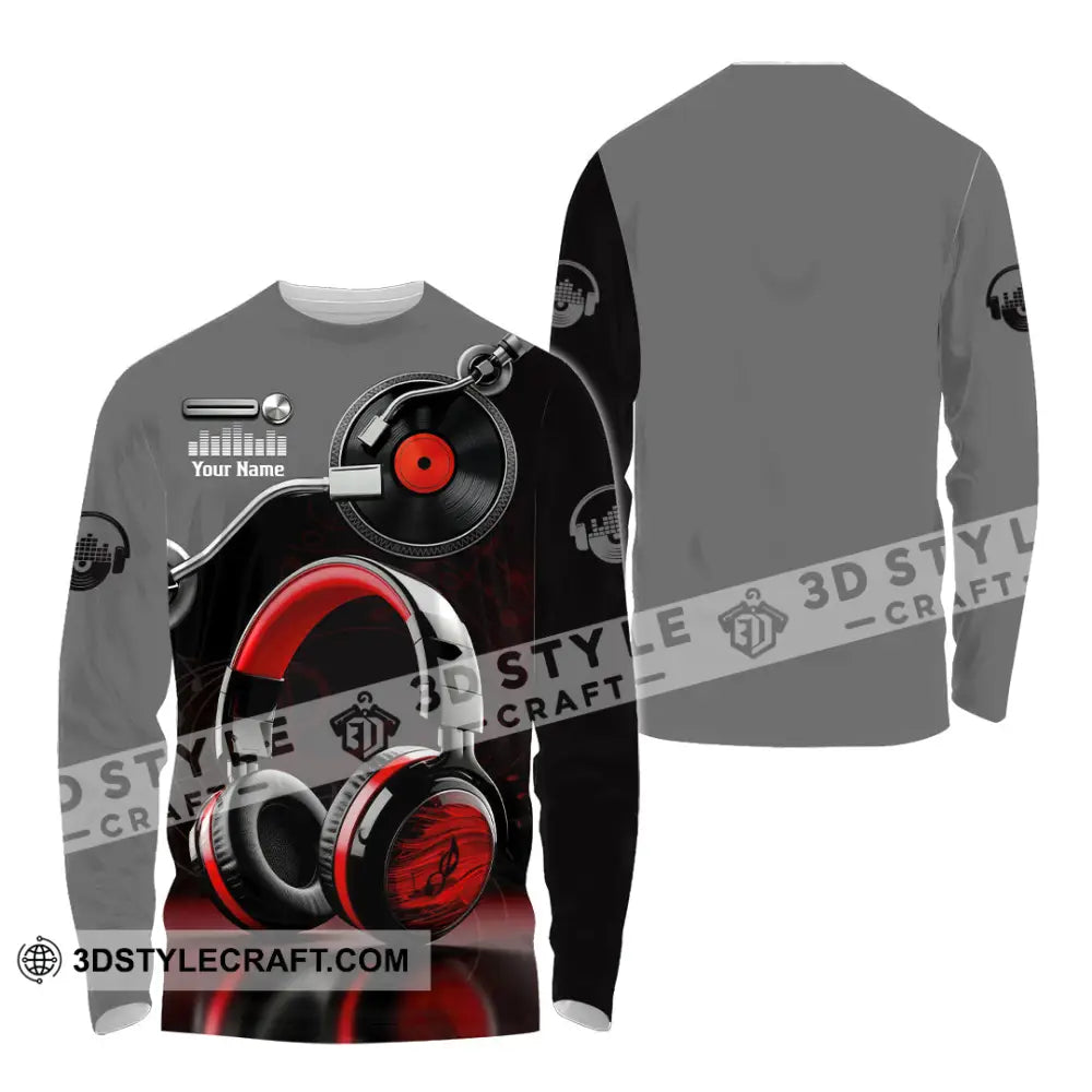 Unisex Shirt - Custom Disc Jockey 3D Shirt Long Sleeve Shirt / S T-shirt