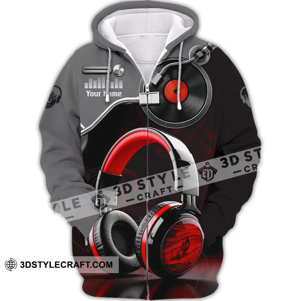 Unisex Shirt - Custom Disc Jockey 3D Shirt Zipper Hoodie / S T-shirt