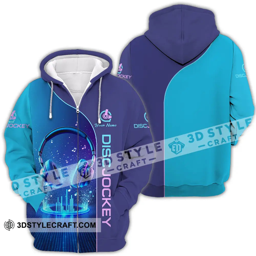 Unisex Shirt - Custom Disc Jockey 3D Shirt - Zipper Hoodie / S - T-shirt