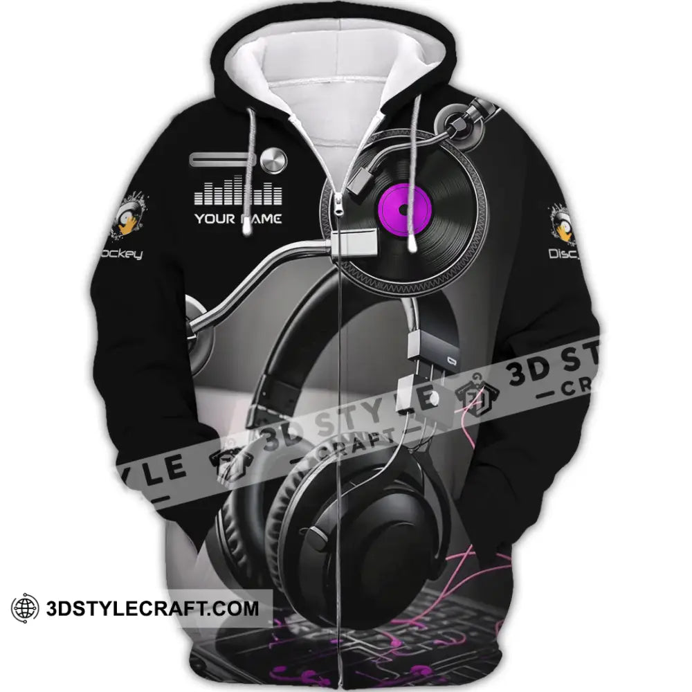 Unisex Shirt - Custom Disc Jockey 3D Shirt Zipper Hoodie / S T-shirt