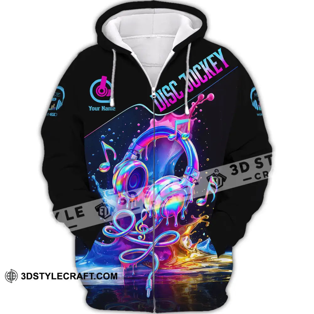 Unisex Shirt - Custom Disc Jockey 3D Shirt Zipper Hoodie / S T-shirt