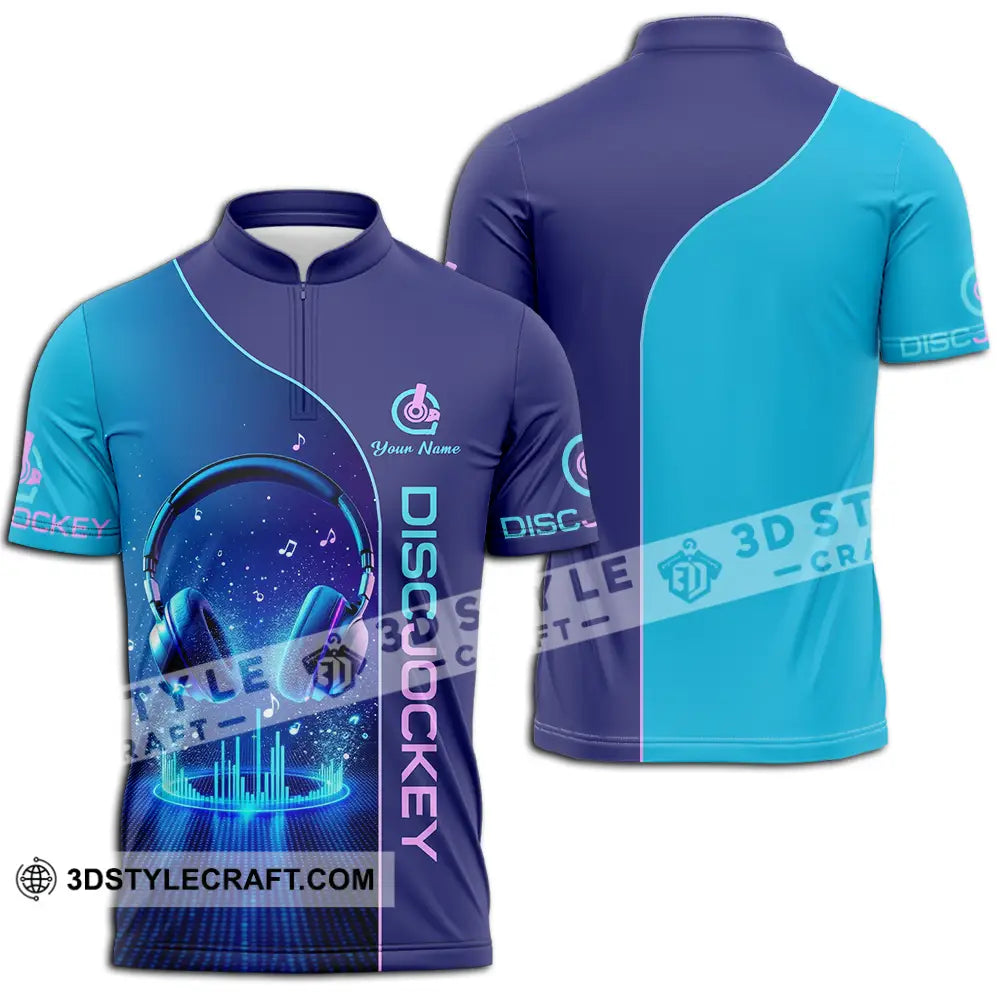 Unisex Shirt - Custom Disc Jockey 3D Shirt - Zipper Polo Shirt / S - T-shirt
