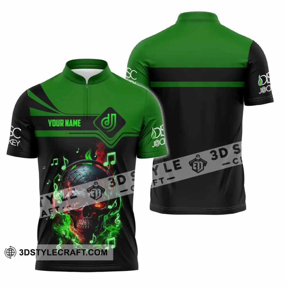 Unisex Shirt - Custom Disc Jockey 3D Shirt Zipper Polo Shirt / S T-shirt