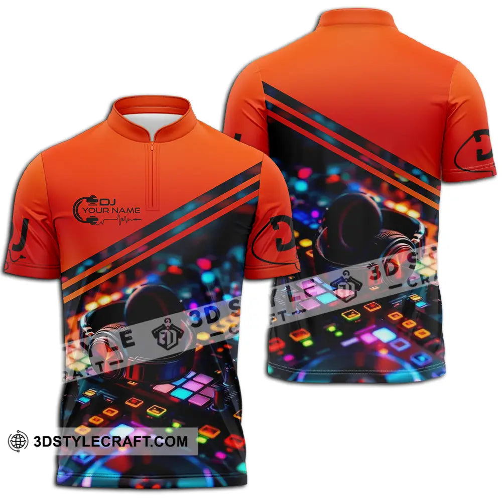 Unisex Shirt - Custom Disc Jockey DJ Shirt Zipper Polo Shirt / S T-shirt