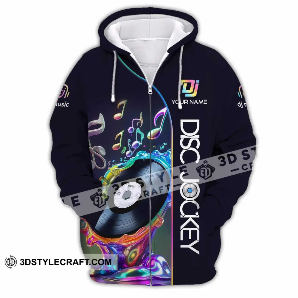 Unisex Shirt - Custom Disc Jockey Lover Shirt Zipper Hoodie / S T-shirt