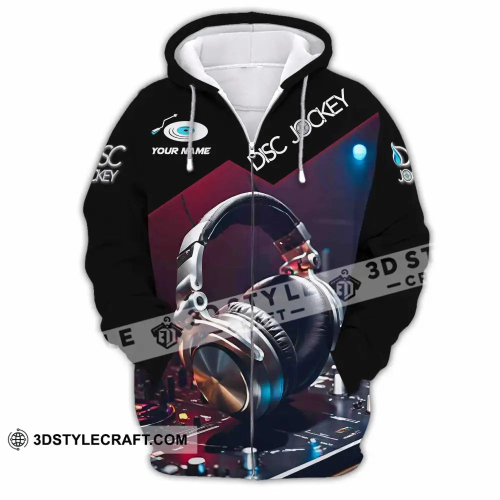 Unisex Shirt - Custom Disc Jockey Lover Shirt Zipper Hoodie / S T-shirt