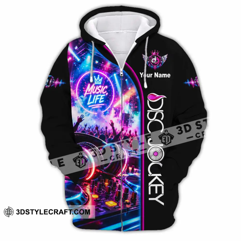 Unisex Shirt - Custom Disc Jockey Shirt - Zipper Hoodie / S - T-shirt