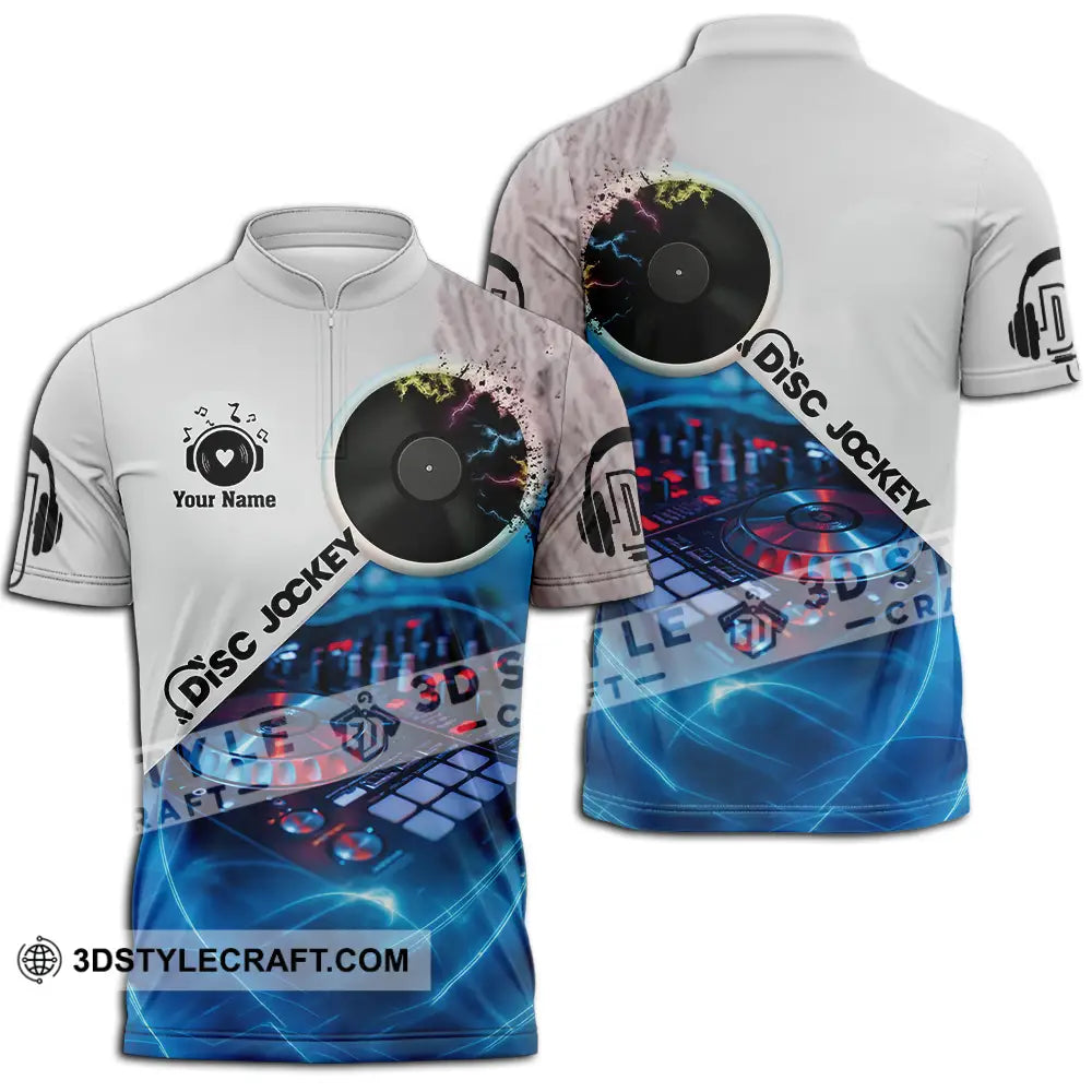 Unisex Shirt - Custom Disc Jockey Shirt Zipper Polo Shirt / S T-shirt