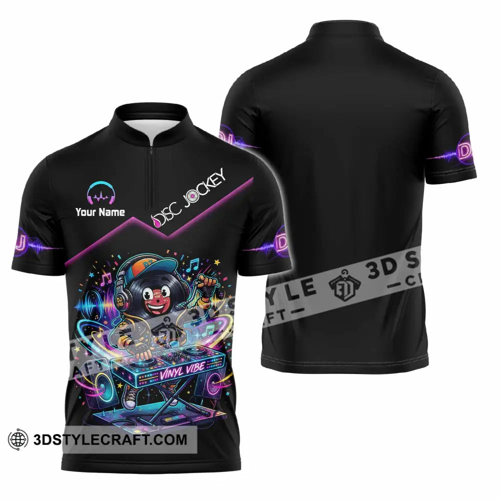 Unisex Shirt - Custom Disc Jockey Shirt - Zipper Polo Shirt / S - T-shirt