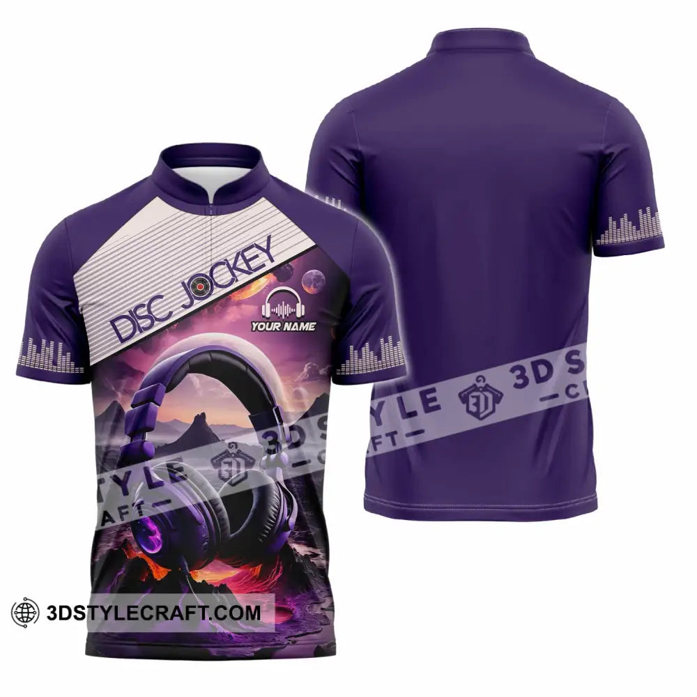 Unisex Shirt - Custom Disc Jockey Shirt Zipper Polo Shirt / S T-shirt