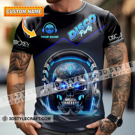 Unisex Shirt - Custom Disco Party Skull Shirt T-shirt