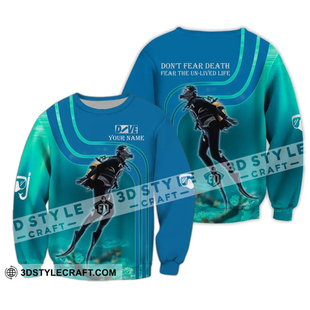 Unisex Shirt - Custom Dive Name T-Shirt Personalized Hoodie Scuba Diver Long Sleeve / S T-Shirt