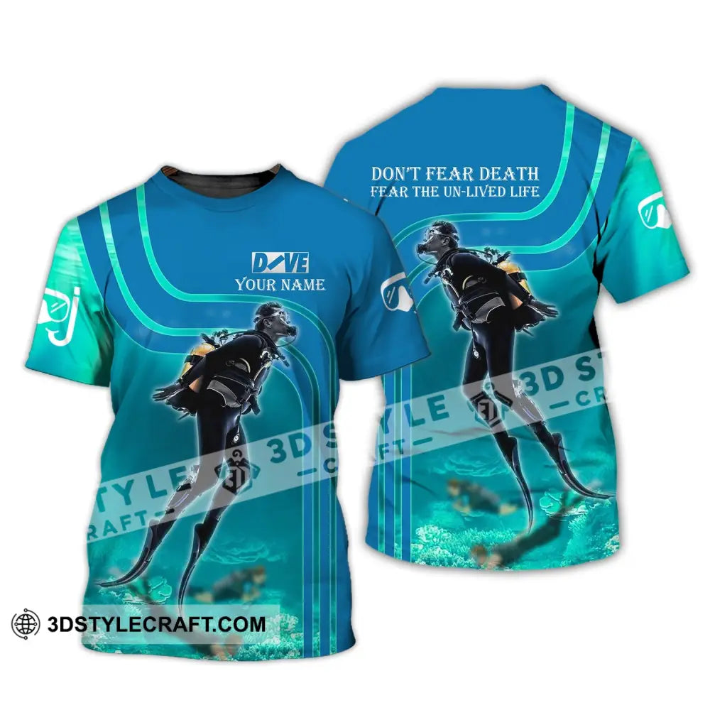 Unisex Shirt - Custom Dive Name T-Shirt Personalized Hoodie Scuba Diver / S T-Shirt