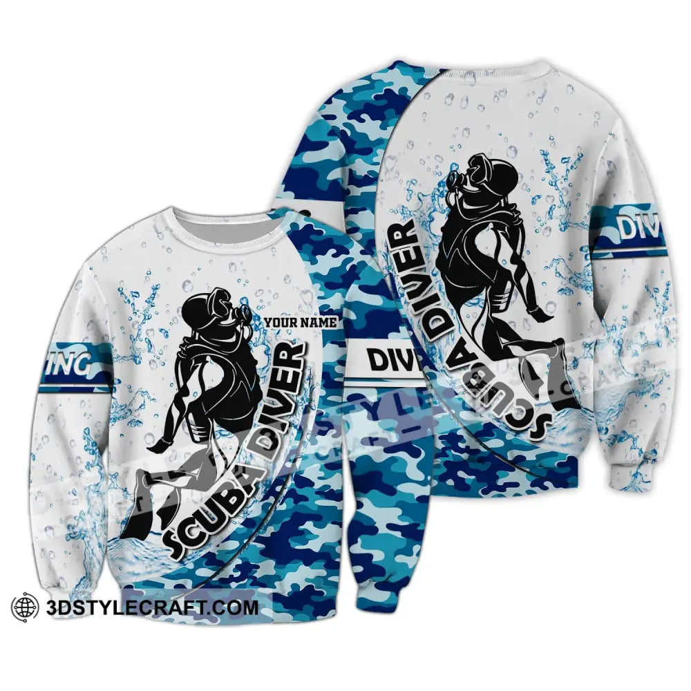 Unisex Shirt - Custom Dive Name T-Shirt Scuba Diver Personalized Long Sleeve / S T-Shirt