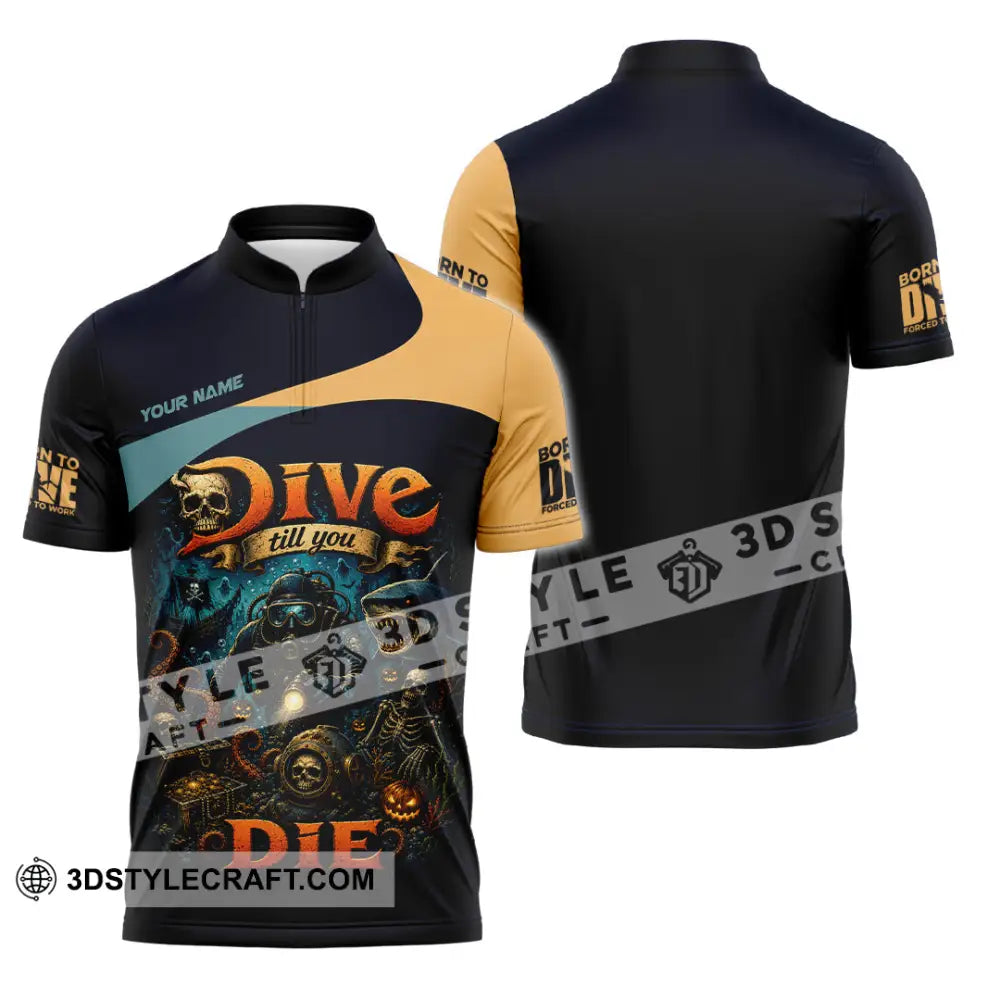 Unisex Shirt - Custom Dive Till You Die Shirt - Zipper Polo Shirt / S - T-shirt