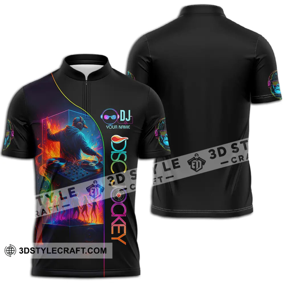 Unisex Shirt - Custom DJ 3D Shirt Zipper Polo Shirt / S T-shirt