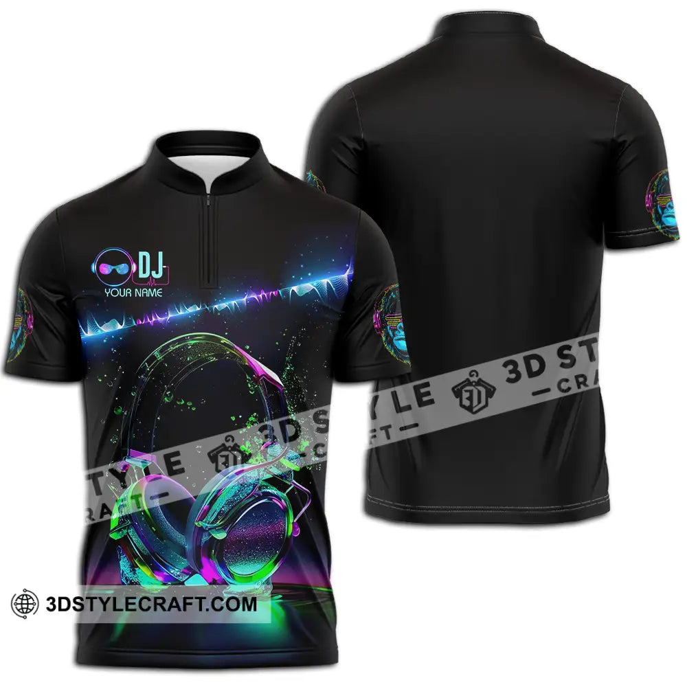 Unisex Shirt - Custom DJ 3D Shirt Zipper Polo Shirt / S T-shirt