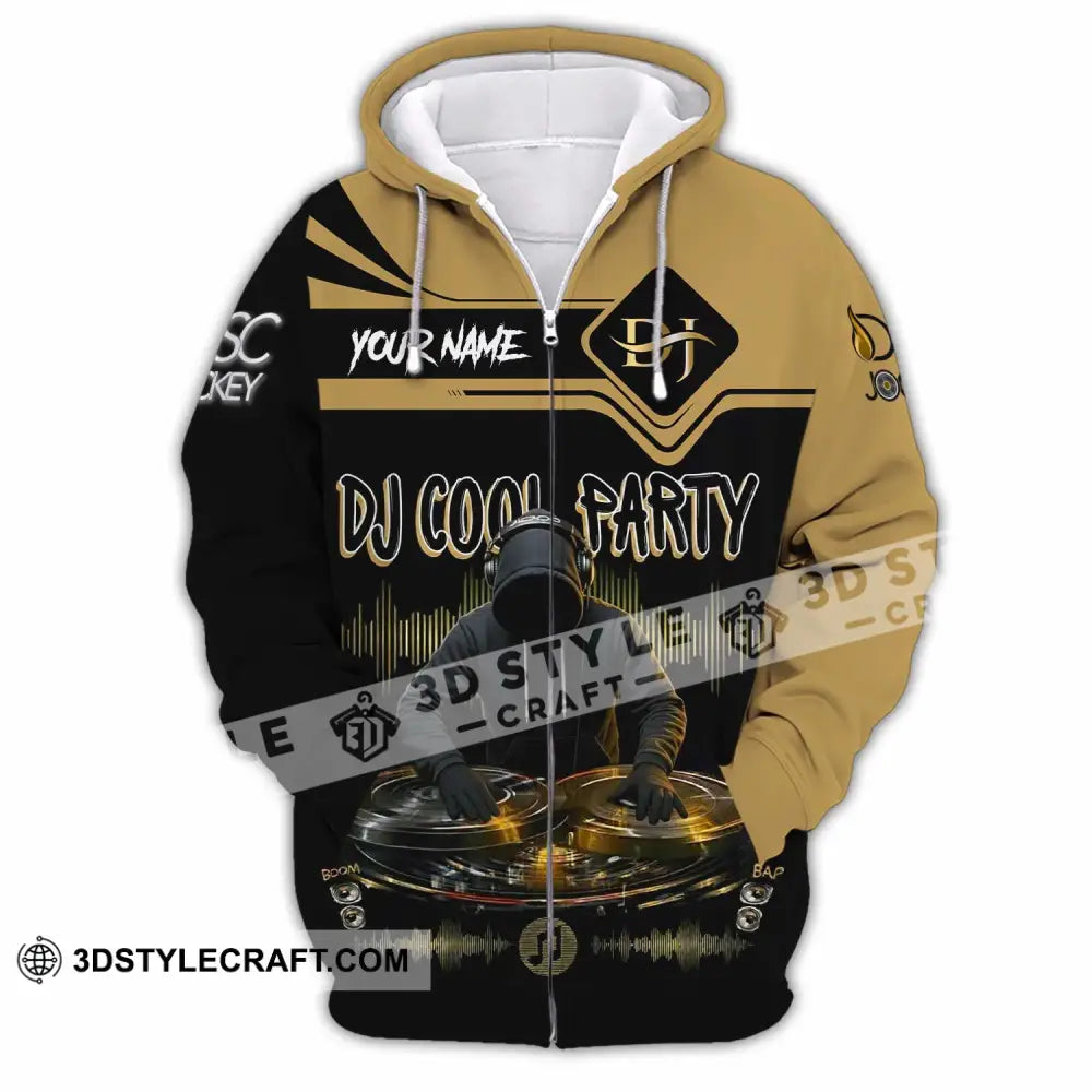 Unisex Shirt - Custom DJ Cool Party 3D Shirt Zipper Hoodie / S T-shirt