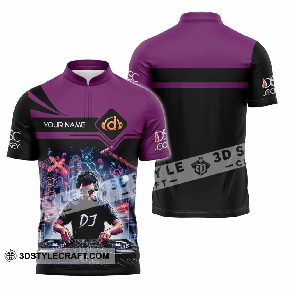 Unisex Shirt - Custom DJ Man Shirt Zipper Polo Shirt / S T-shirt