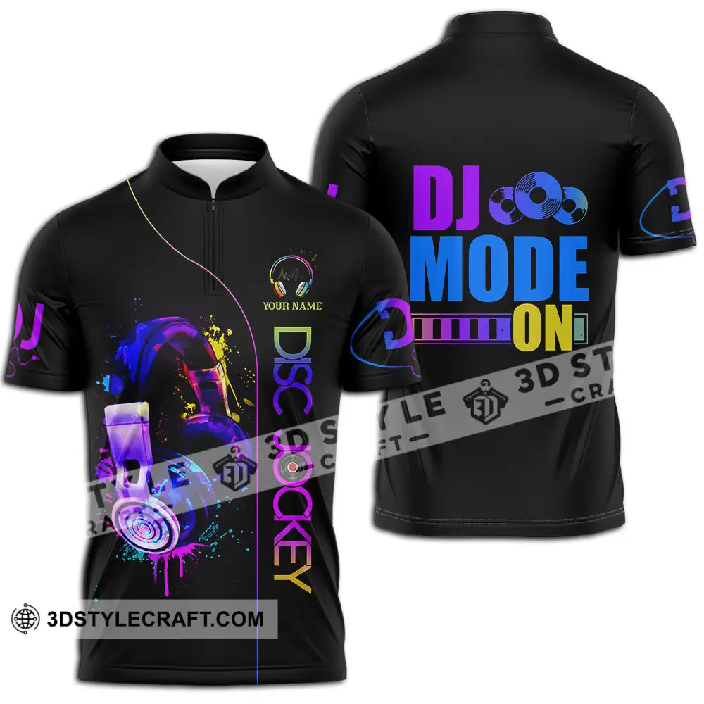 Unisex Shirt - Custom DJ Mode On Shirt Zipper Polo Shirt / S T-shirt