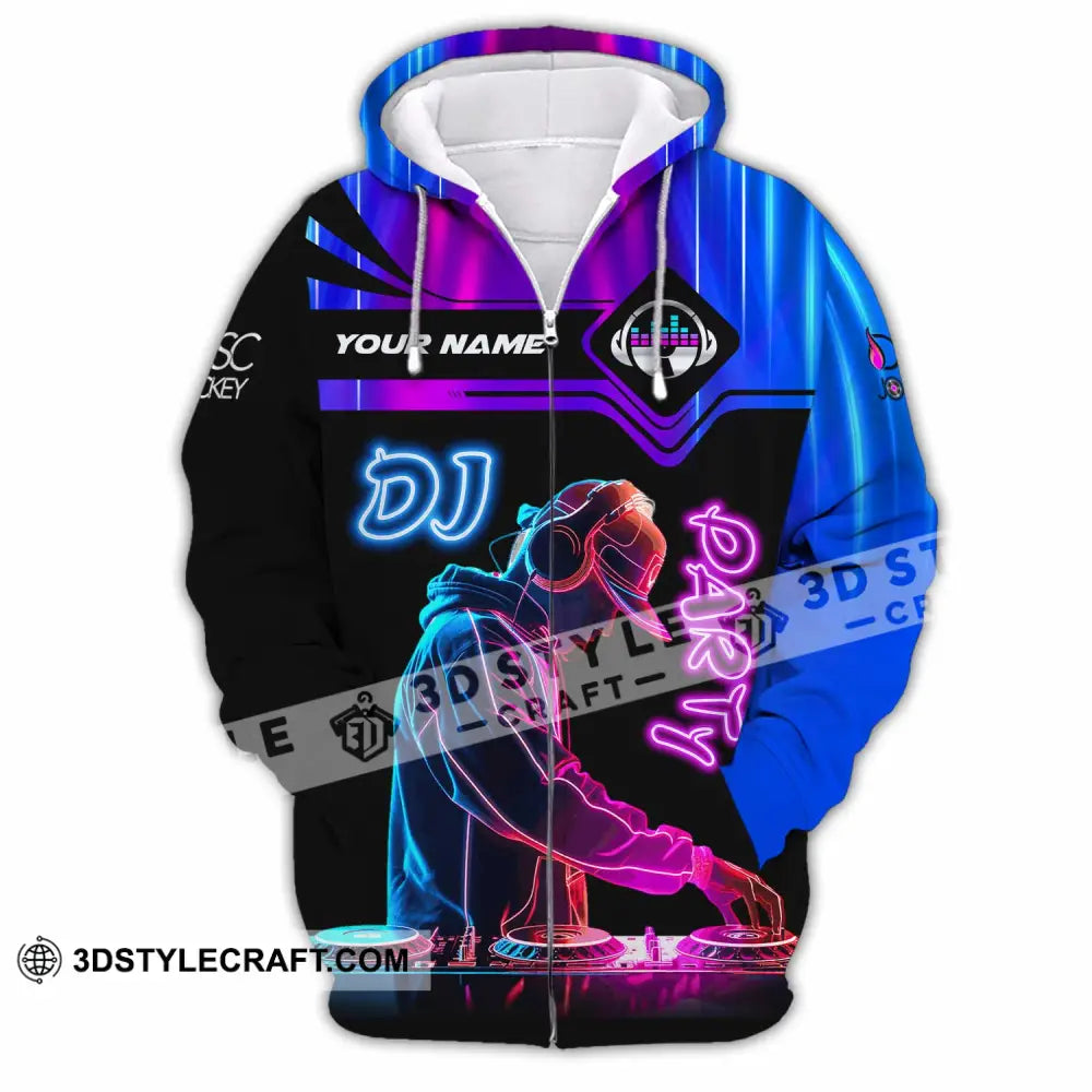 Unisex Shirt - Custom DJ Party Shirt Zipper Hoodie / S T-shirt