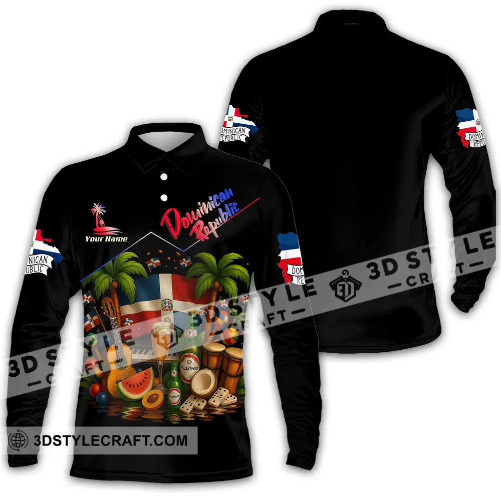 Unisex Shirt - Custom Dominican Republic Shirt Long Sleeve Polo / S T-shirt