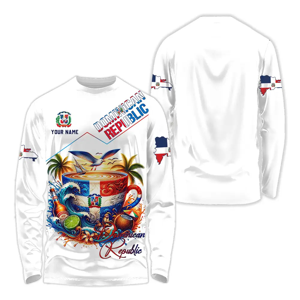 Unisex Shirt - Custom Dominican Republic Shirt Long Sleeve Shirt / S T-shirt