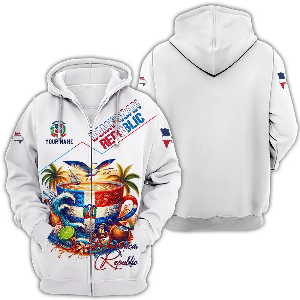 Unisex Shirt - Custom Dominican Republic Shirt Zipper Hoodie / S T-shirt