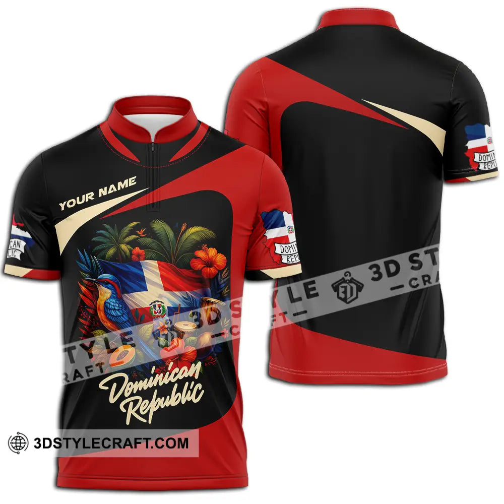 Unisex Shirt - Custom Dominican Republic Shirt Zipper Polo Shirt / S T-shirt