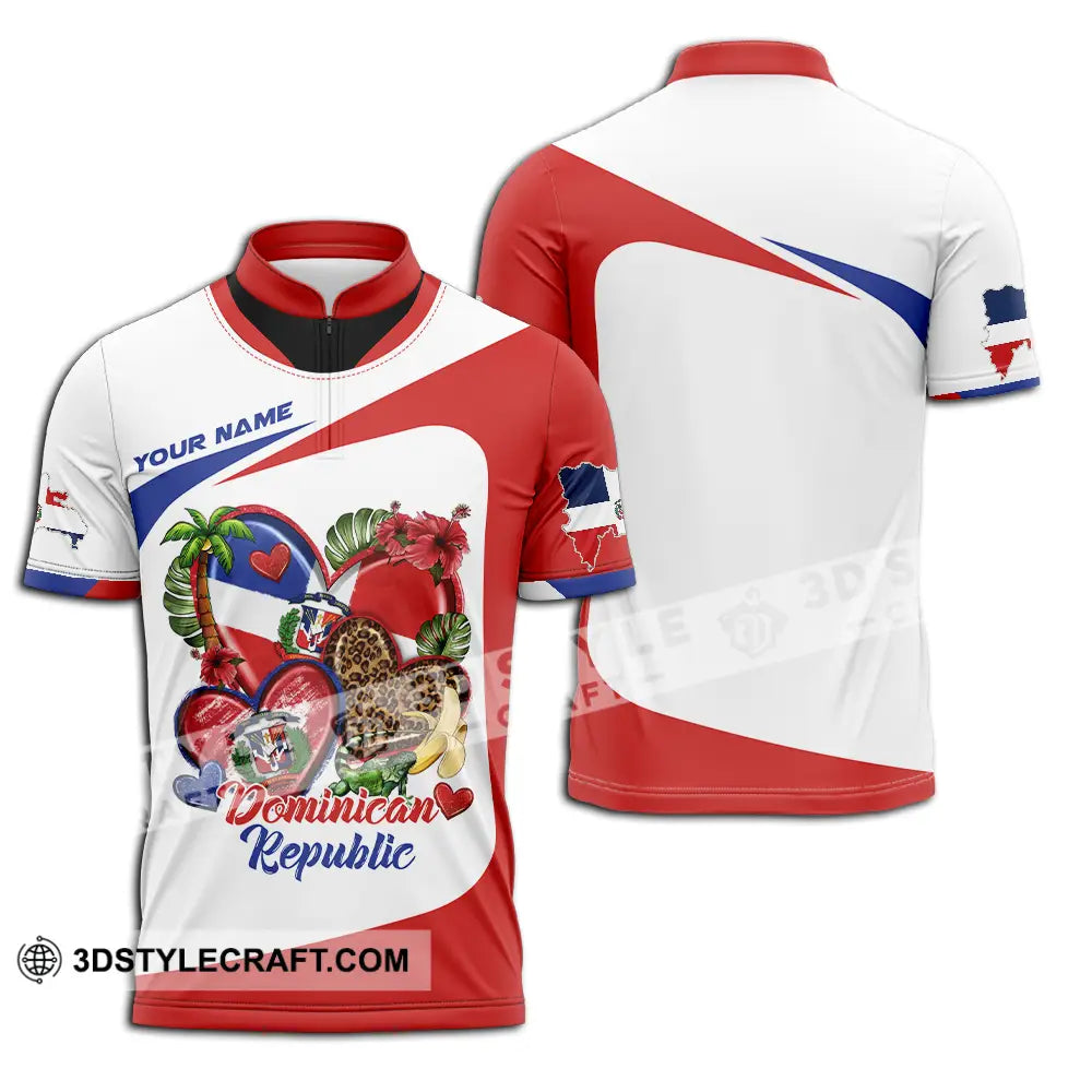 Unisex Shirt - Custom Dominican Republic Shirt Zipper Polo Shirt / S T-shirt