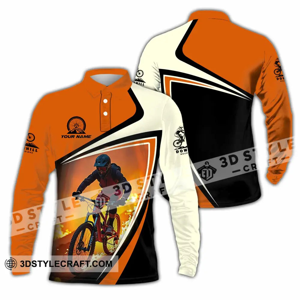 Unisex Shirt - Custom Downhill Mountain Bike Shirt Long Sleeve Polo / S T-shirt