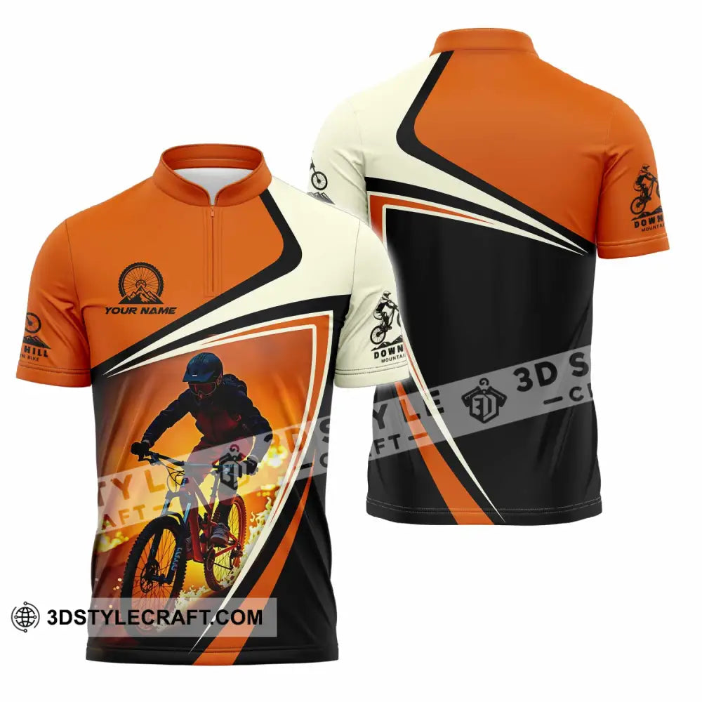 Unisex Shirt - Custom Downhill Mountain Bike Shirt Zipper Polo Shirt / S T-shirt