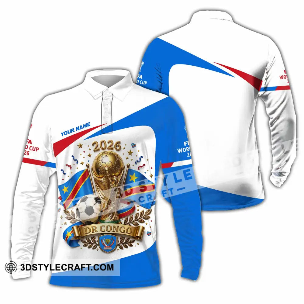 Unisex Shirt - Custom Dr Congo World Cup 2026 Shirt - Long Sleeve Polo / S - T-shirt