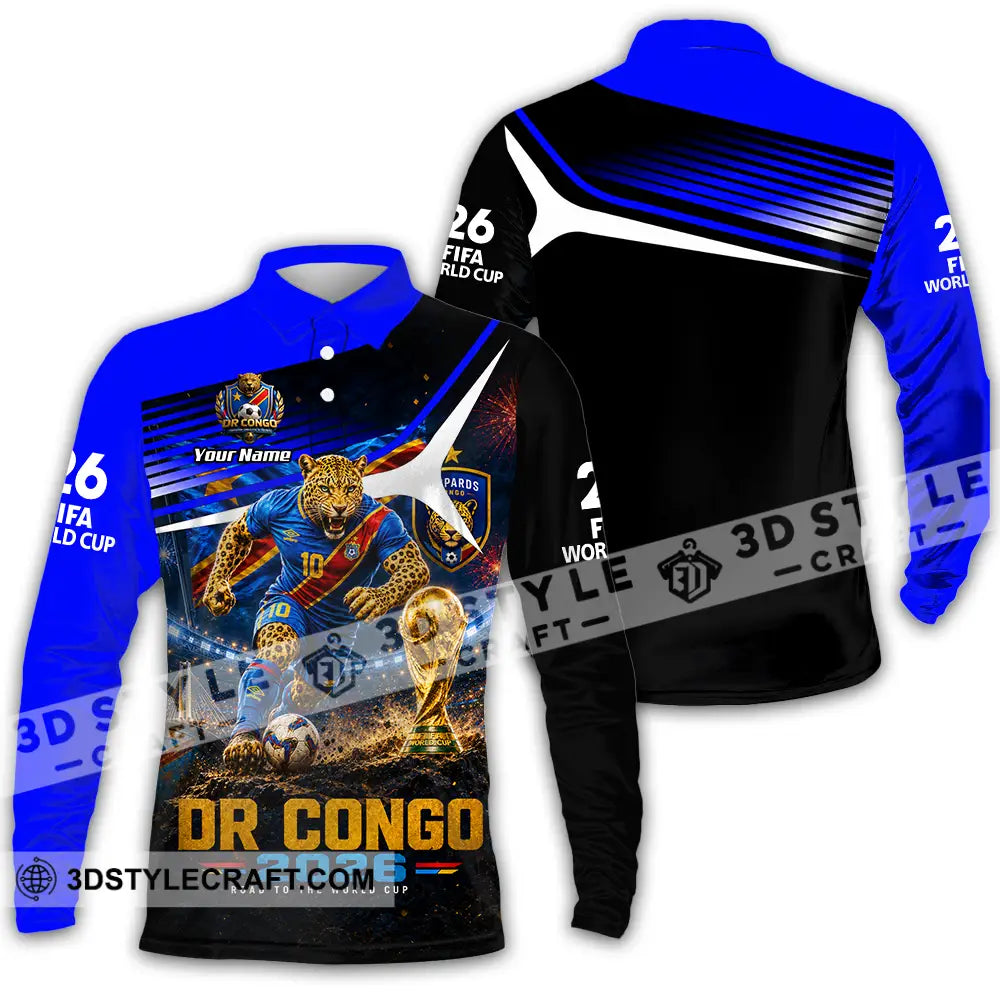 Unisex Shirt - Custom Dr Congo World Cup 2026 Shirt - Long Sleeve Polo / S - T-shirt