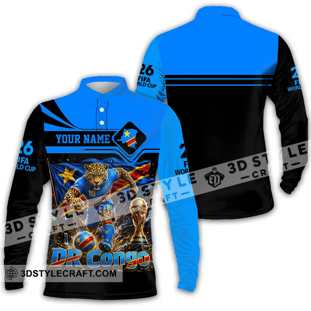 Unisex Shirt - Custom Dr Congo World Cup 2026 Shirt - Long Sleeve Polo / S - T-shirt