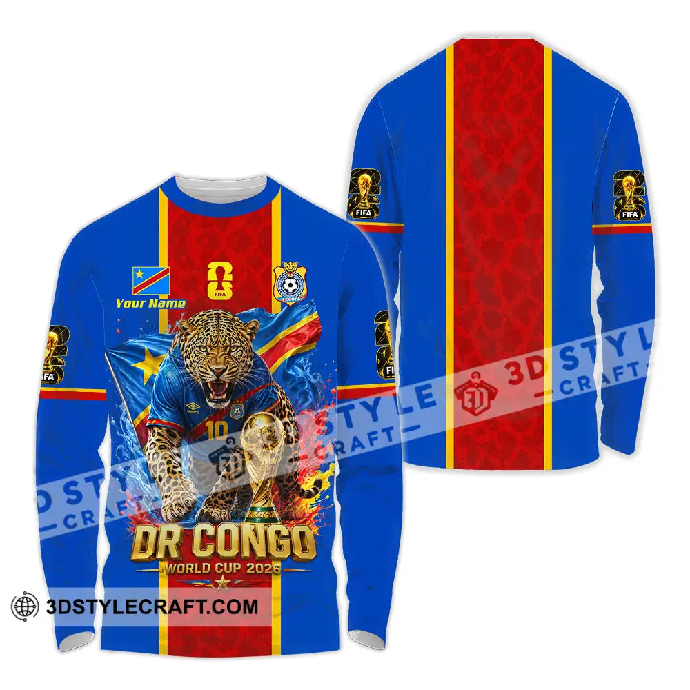 Unisex Shirt - Custom Dr Congo World Cup 2026 Shirt - Long Sleeve Shirt / S - T-shirt