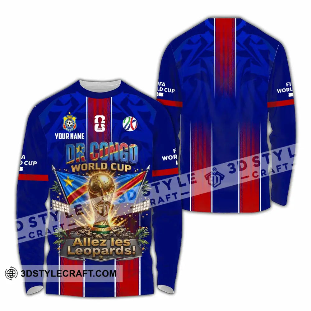 Unisex Shirt - Custom Dr Congo World Cup 2026 Shirt - Long Sleeve Shirt / S - T-shirt