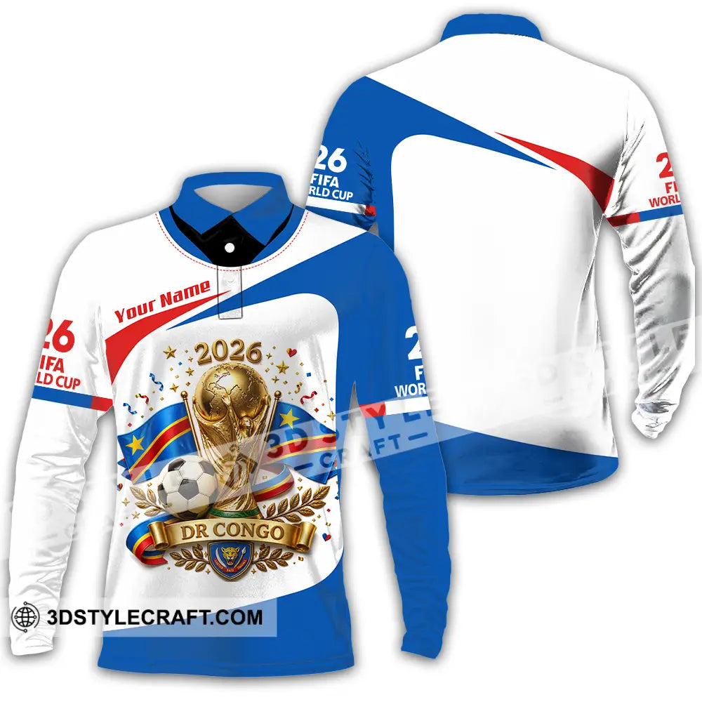 Unisex Shirt - Custom Dr Congo World Cup 2026 Shirt - Long Sleeve Polo / S - T-shirt