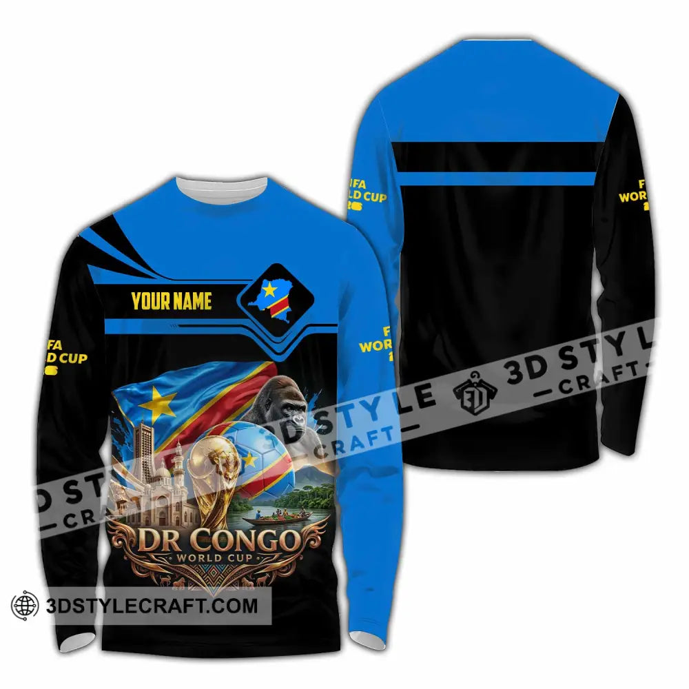 Unisex Shirt - Custom Dr Congo World Cup 2026 Shirt - Long Sleeve Shirt / S - T-shirt