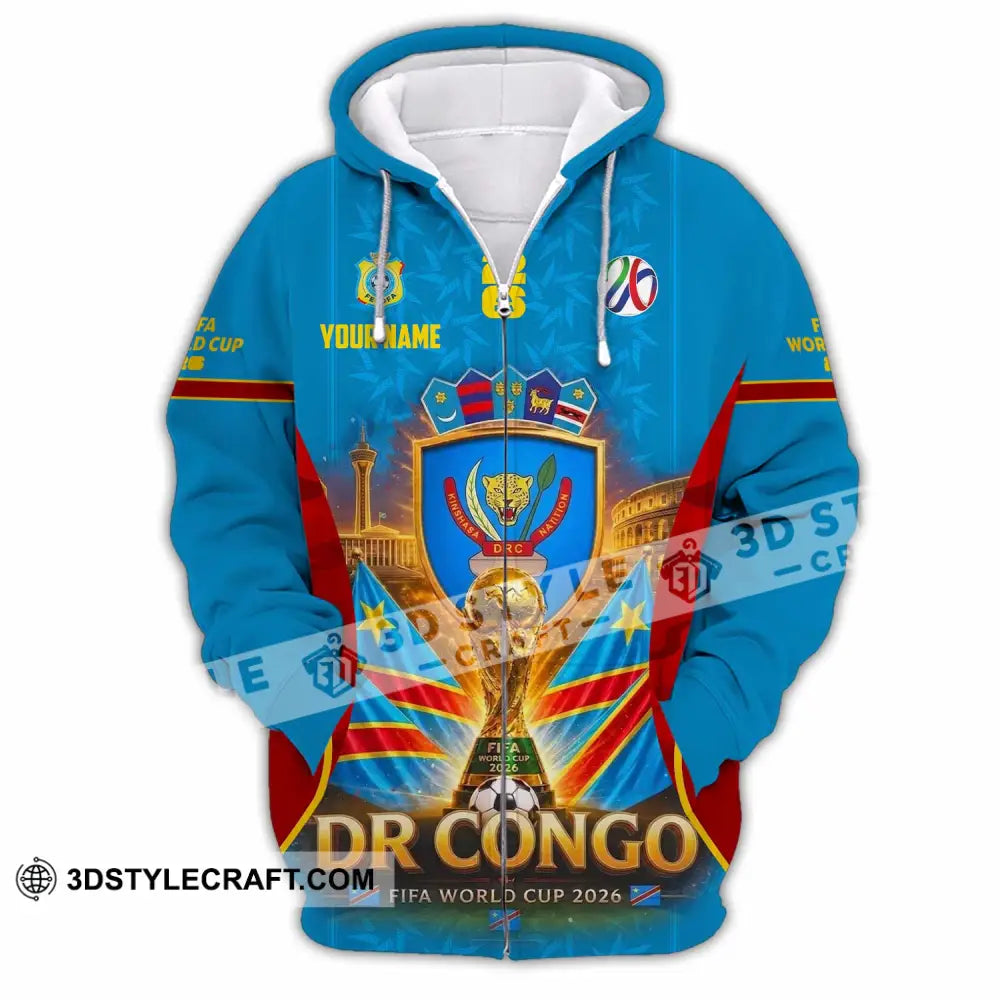 Unisex Shirt - Custom Dr Congo World Cup 2026 Shirt - Zipper Hoodie / S - T-shirt