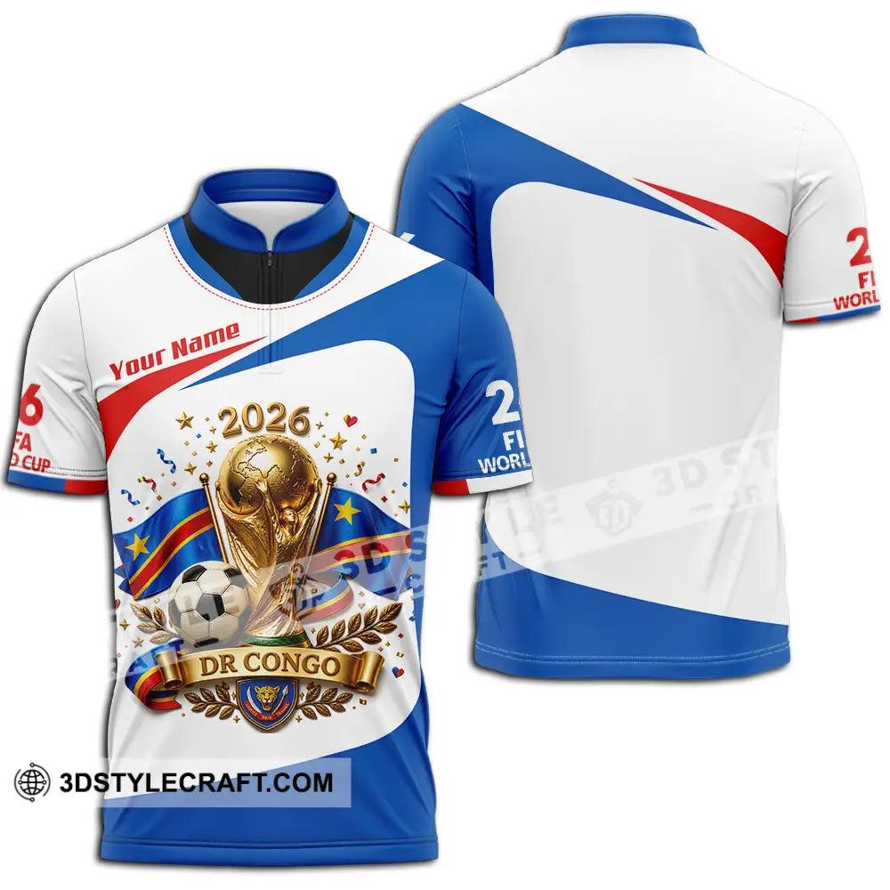 Unisex Shirt - Custom Dr Congo World Cup 2026 Shirt - Zipper Polo Shirt / S - T-shirt