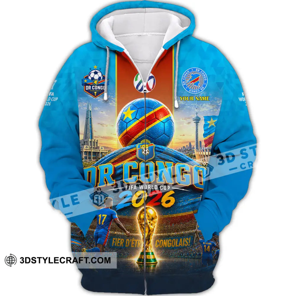 Unisex Shirt - Custom Dr Congo World Cup 2026 Shirt - Zipper Hoodie / S - T-shirt