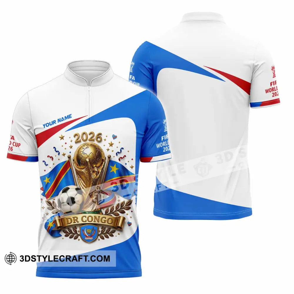 Unisex Shirt - Custom Dr Congo World Cup 2026 Shirt - Zipper Polo Shirt / S - T-shirt