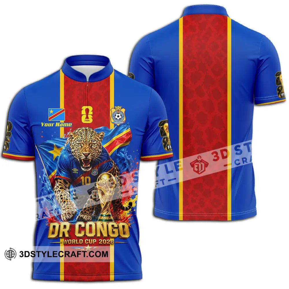 Unisex Shirt - Custom Dr Congo World Cup 2026 Shirt - Zipper Polo Shirt / S - T-shirt