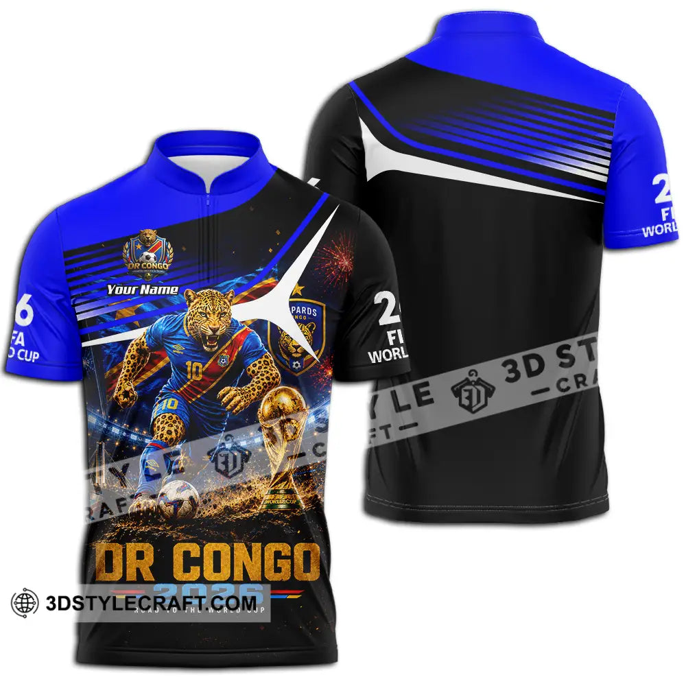 Unisex Shirt - Custom Dr Congo World Cup 2026 Shirt - Zipper Polo Shirt / S - T-shirt