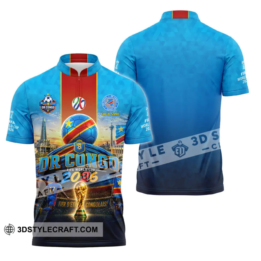 Unisex Shirt - Custom Dr Congo World Cup 2026 Shirt - Zipper Polo Shirt / S - T-shirt
