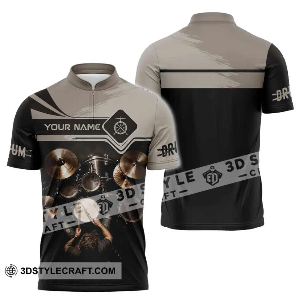 Unisex Shirt - Custom Drum Shirt - Zipper Polo Shirt / S - T-shirt