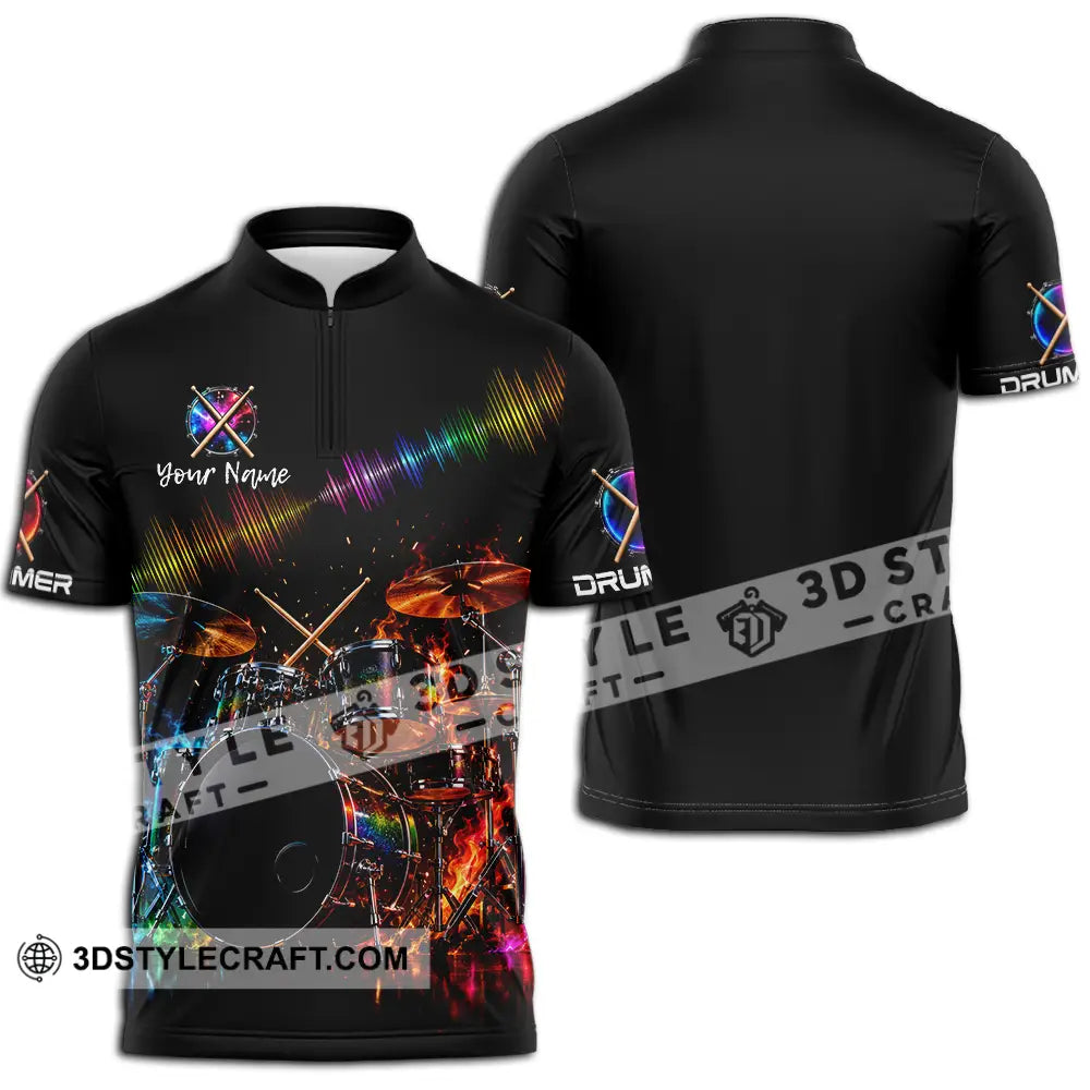 Unisex Shirt - Custom Drummer Shirt - Zipper Polo Shirt / S - T-shirt