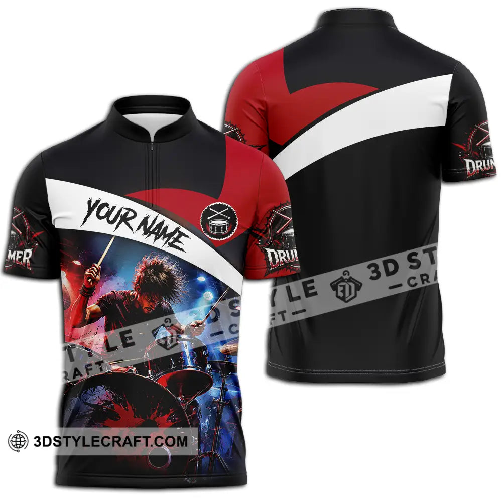 Unisex Shirt - Custom Drummer Shirt - Zipper Polo Shirt / S - T-shirt